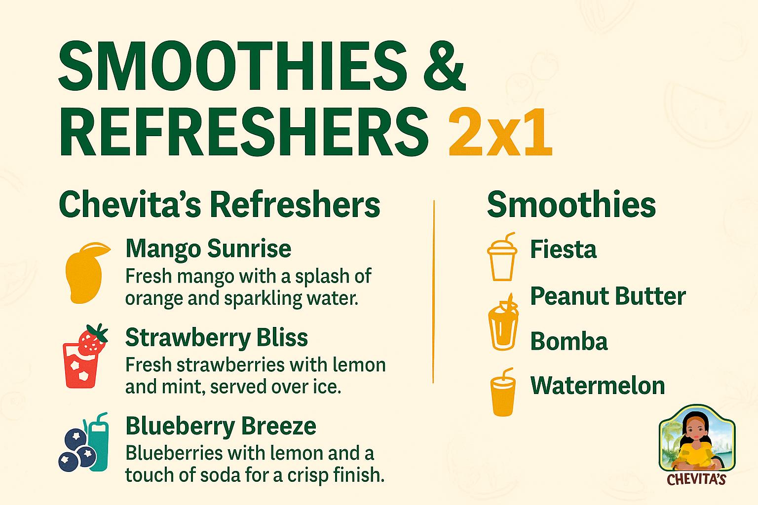 Smoothies & Refreshers 2x1
